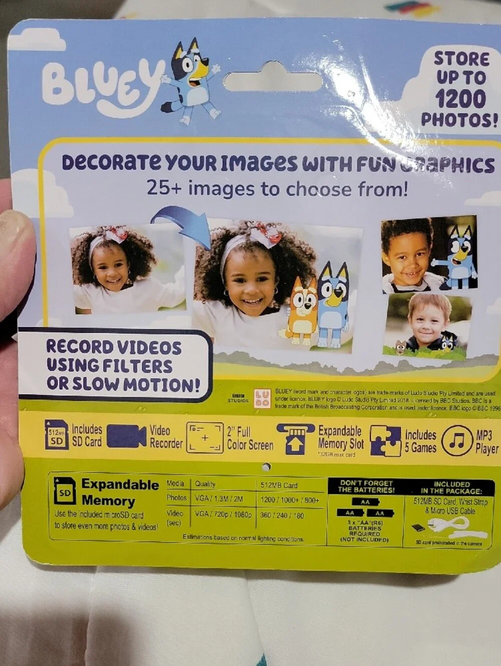 Bluey Kids Digital Camera - New - Fun Photos and Videos